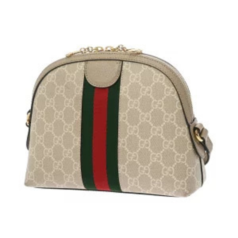 Gucci Leather Supreme Cream Shoulder Bag Ophidia Beige White Canvas GG Tan White